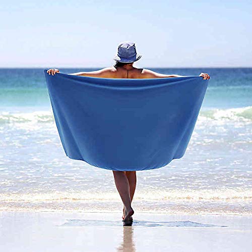 Morgan Beach Towel with Storage Bag - Cobalt Blue for Pool & Travel