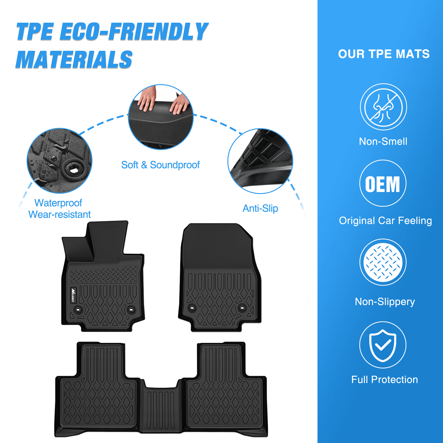 Premium TPE Floor Mats for Lexus RX 350/350h/500h (2023-2025 Models) - Waterproof All-Weather Car Mats - Perfect for Daily Commute, Road Trips & Family Adventures