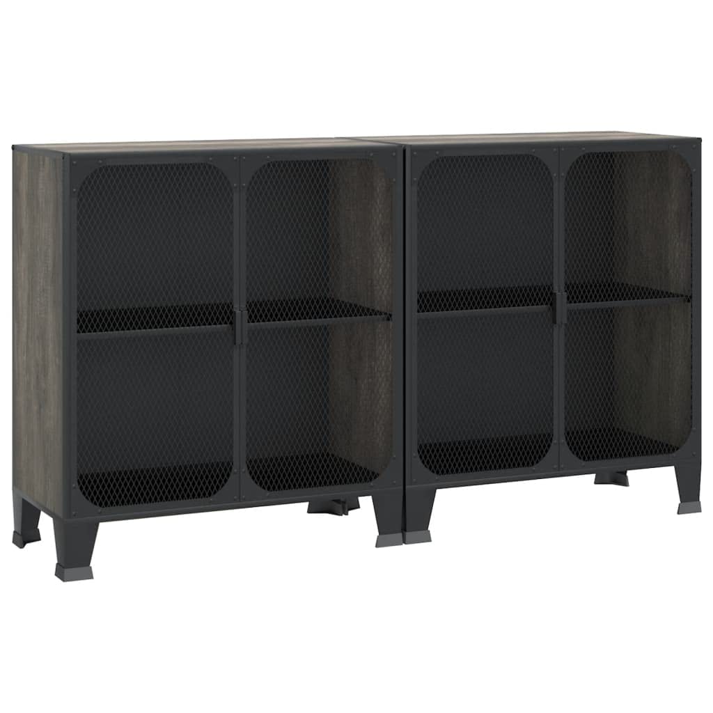 2-Pack Gray Metal & MDF Storage Locker Cabinet - 28.3