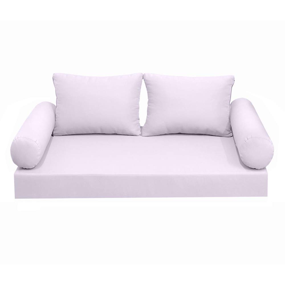Prolinemax Outdoor Style 1 Full Knife Edge Daybed Mattress Cover - Fitted Sheet & Bolster Pillow Set for Patio, Poolside, and Sunroom AD107