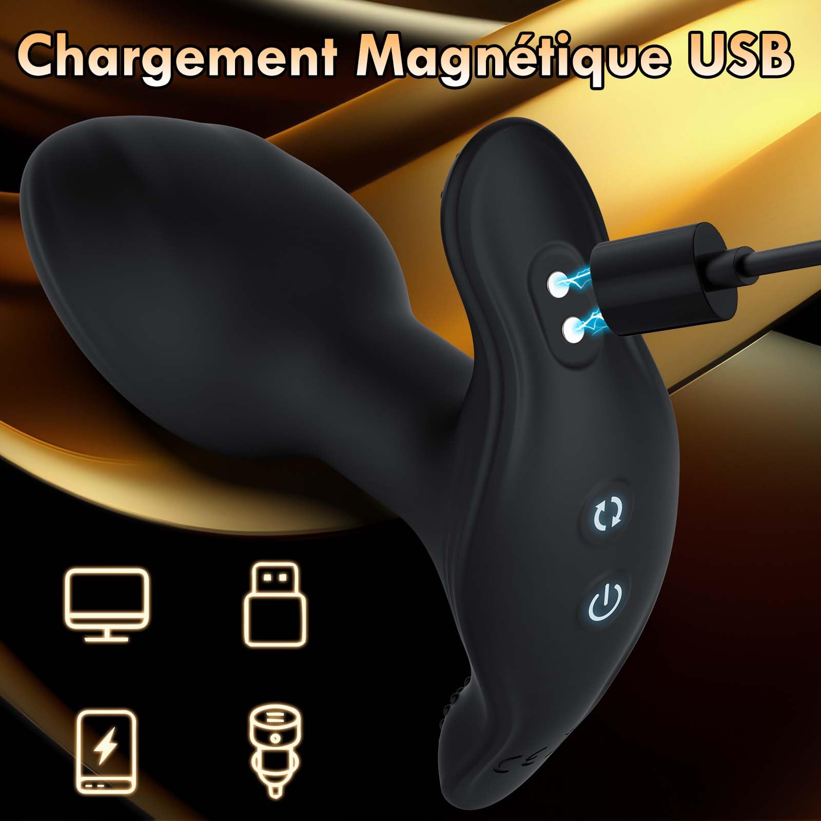 **Anal Plug Vibrator for Men & Women - 10 Rotation & Vibration Modes, Beginner-Friendly Sex Toy for Couples - Perfect for Solo Play & Intimate Moments**