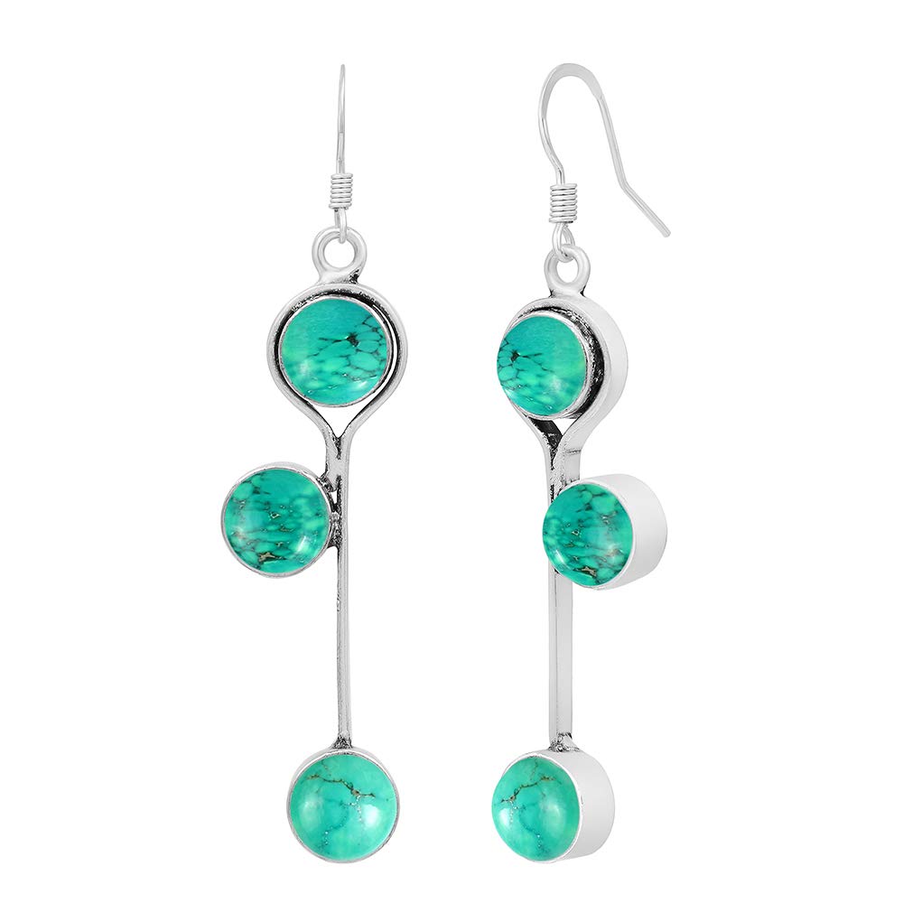 11.75 Carats Round Natural Gemstone Earrings for Women - Handmade Boho Dangle Birthstone Jewelry, Perfect Gift for Wife, Her, Women | Ideal for Weddings, Parties & Everyday Wear