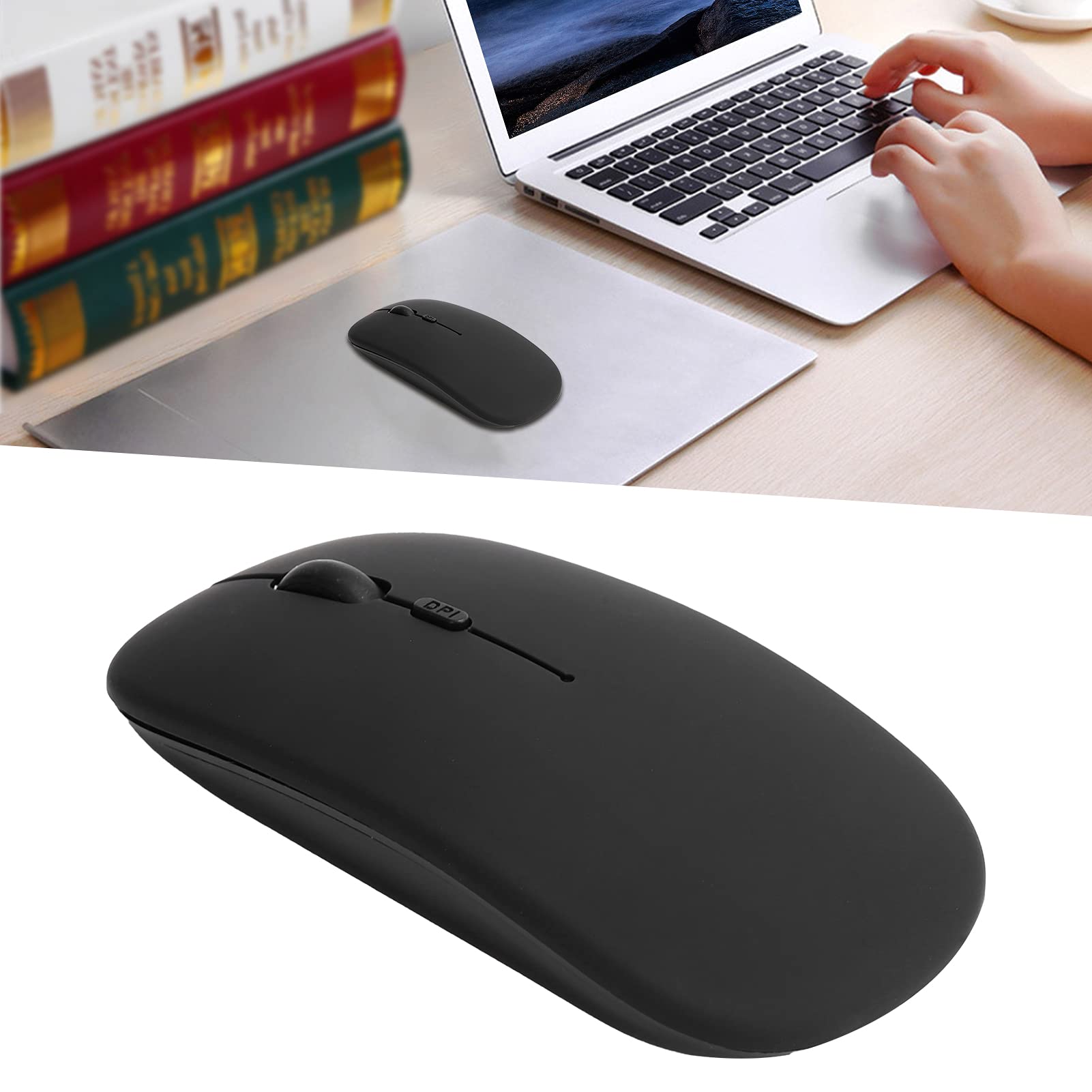Ciciglow Wireless Bluetooth 5.0 Silent Mouse - 1600 DPI Optical Tracking, Portable Ergonomic Computer Mouse for Mac OS, Windows, Laptops & Tablets - Perfect for Office Work, Travel & Home Use