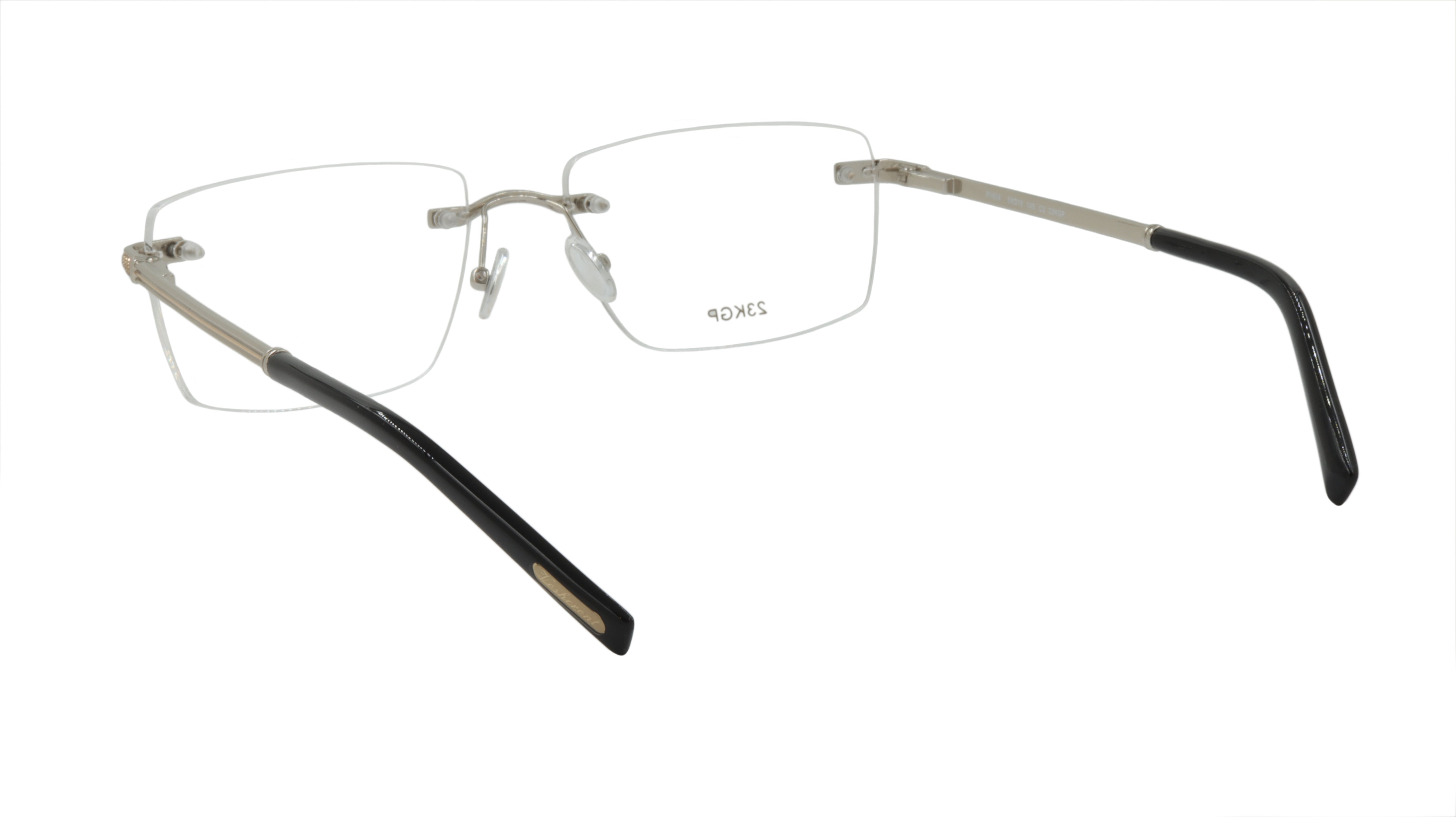 Paul Vosheront PV604 C2 Rimless Silver & Gold Acetate Optical Frames - Lightweight Eyeglasses for Men & Women, Perfect for Reading, Work, and Everyday Wear