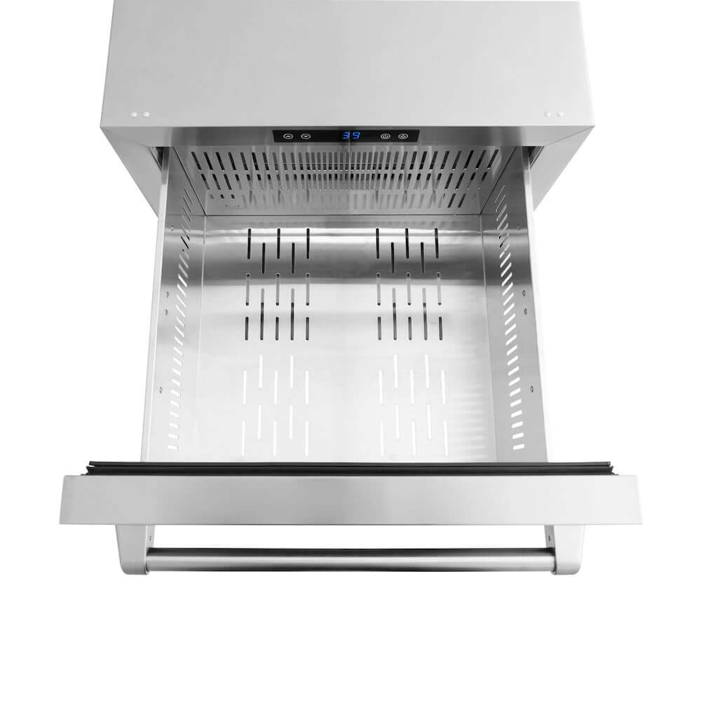 ZLINE 24 Inch Stainless Steel Outdoor Rated Dual Refrigerator Drawer - 168 Can Capacity, Touchstone Series (RDSO ST 24) - Perfect for Outdoor Kitchens, Patios, and Entertaining Areas