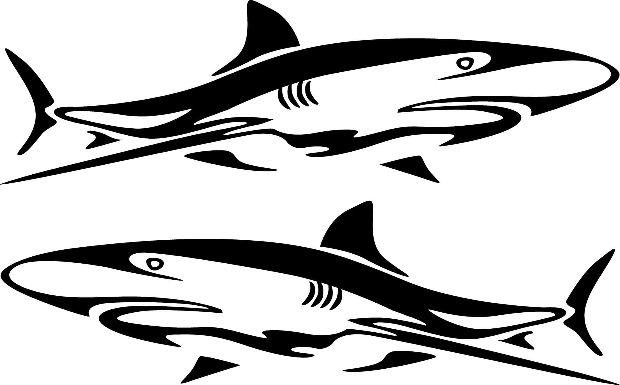 Premium Shark Vinyl Cut Boat Graphic Decals - Waterproof, UV Resistant Decals for Boats, Jet Skis & Marine Vehicles - Perfect for Personalizing Watercraft & Outdoor Adventures