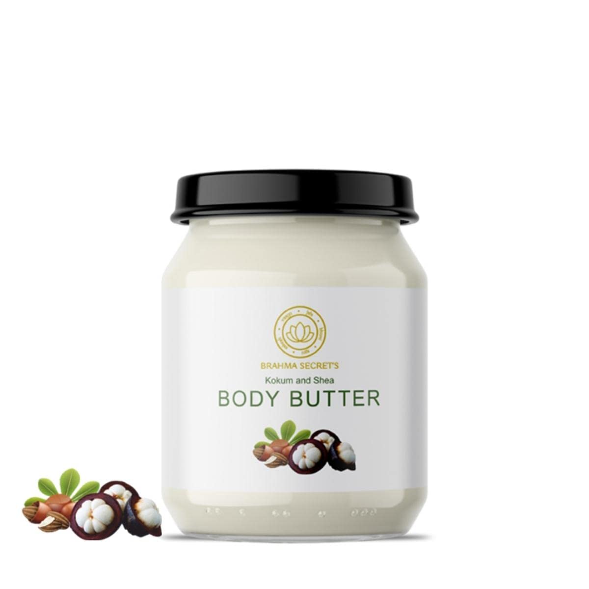 Brahma Secret's Kokum & Shea Body Butter - Ultra Hydrating Moisturizer for Dry Skin | Deep Nourishing Cream for Women & Men | 3.5oz | Perfect for Daily Skincare & Post-Shave Care