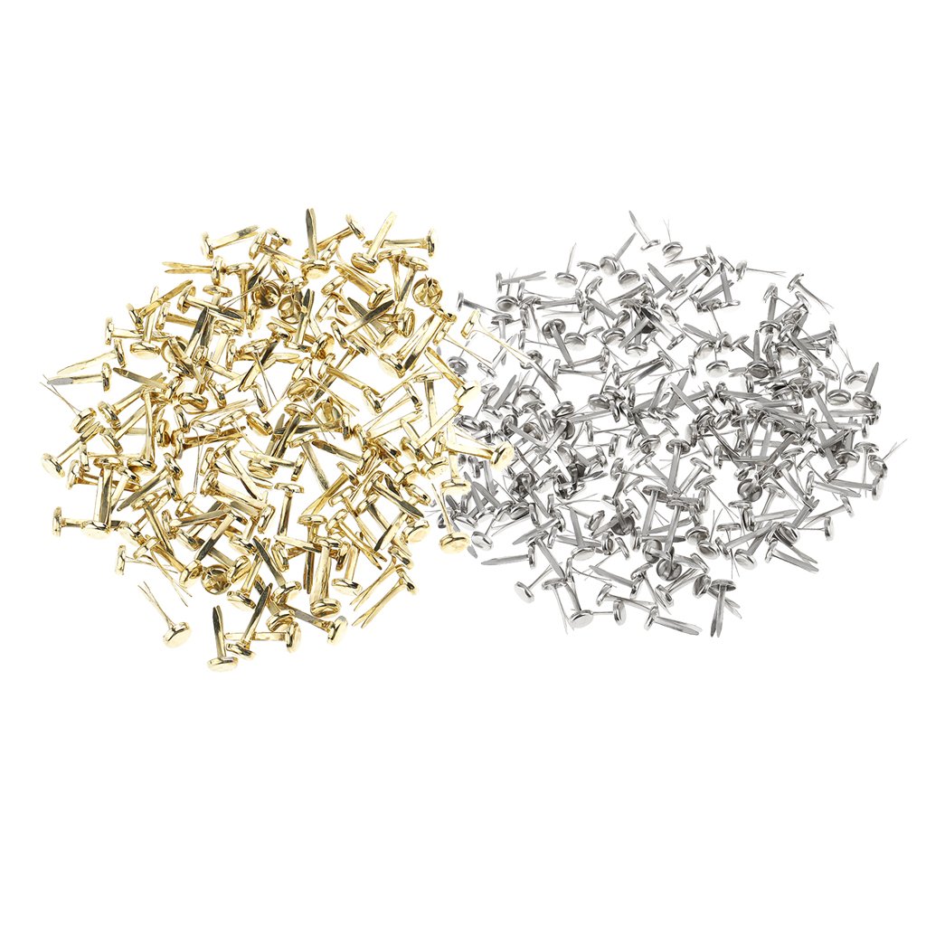 Sowaka Mini Brads 50Pcs Gold & Silver Paper Fasteners for DIY Crafts & Scrapbooking - Office & School Supplies