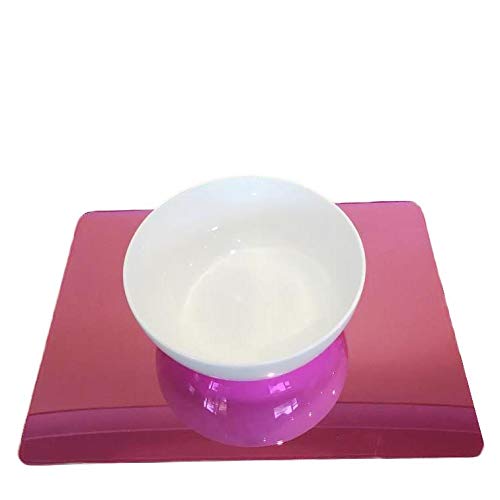 Premium Pink Mirror Rectangular Placemats Set of 6 - Elegant Dining Table Mats for Home, Restaurant & Party Decor - Heat Resistant & Easy Clean