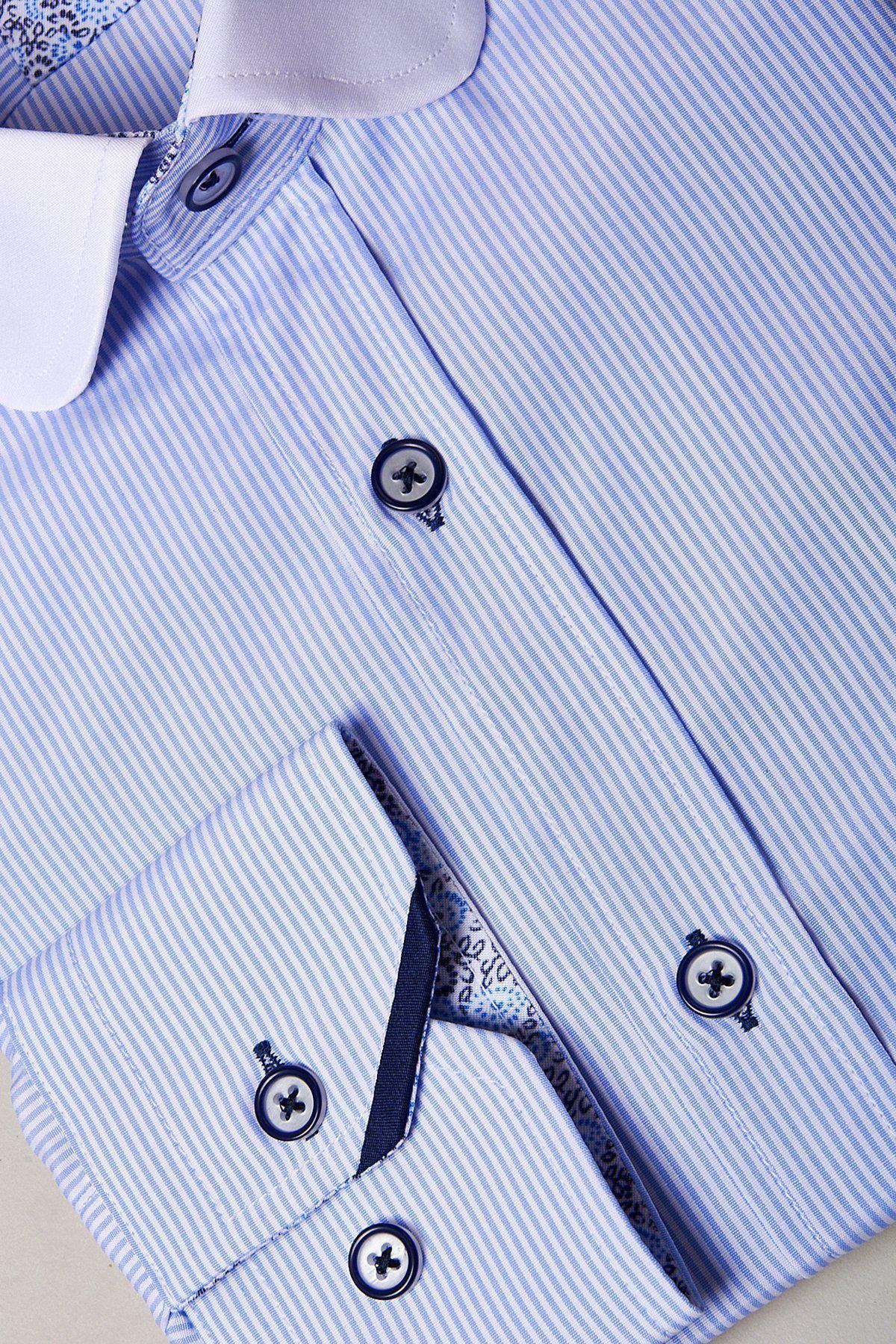 Shelby Sky Blue Stripe Penny Collar Shirt for Men - Classic Preppy Style Button Down Oxford Shirt - Perfect for Business Casual, Office Wear & Summer Outfits