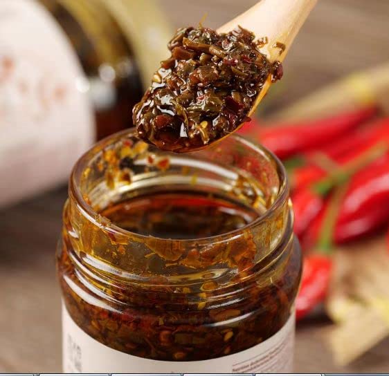 Chins licKING Chinese Toon Sprout Sauce - 7.05oz Hot Chili Spicy Bean Sauce with Chili Oil | Low Sugar, Natural Flavor | Perfect for Stir-Fry, Noodles & Dumpling Dipping