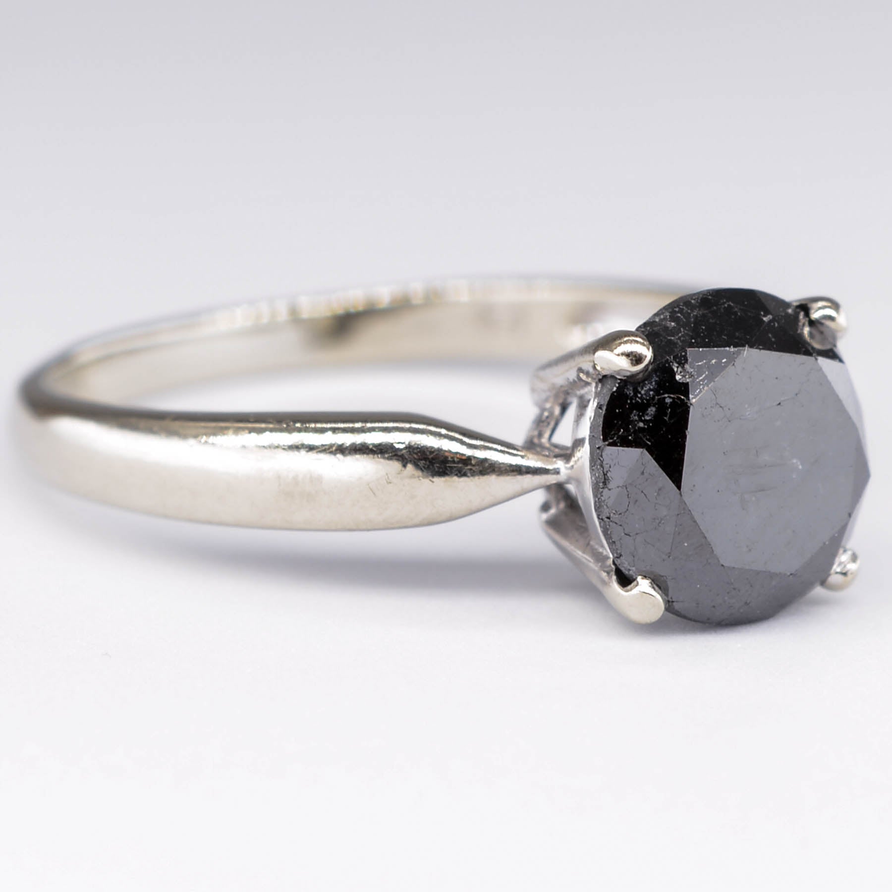 2.27ct Black Diamond Solitaire Ring for Women - Size 9 | Elegant Engagement & Wedding Band | Perfect for Proposals, Anniversaries & Special Occasions