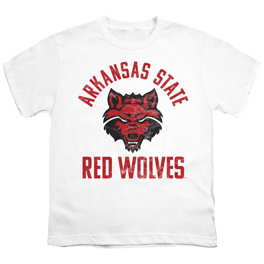 Official Red Wolves Logo Unisex Youth T-Shirt - Black & Red - Small | Comfortable Graphic Tee for School, Sports & Casual Wear