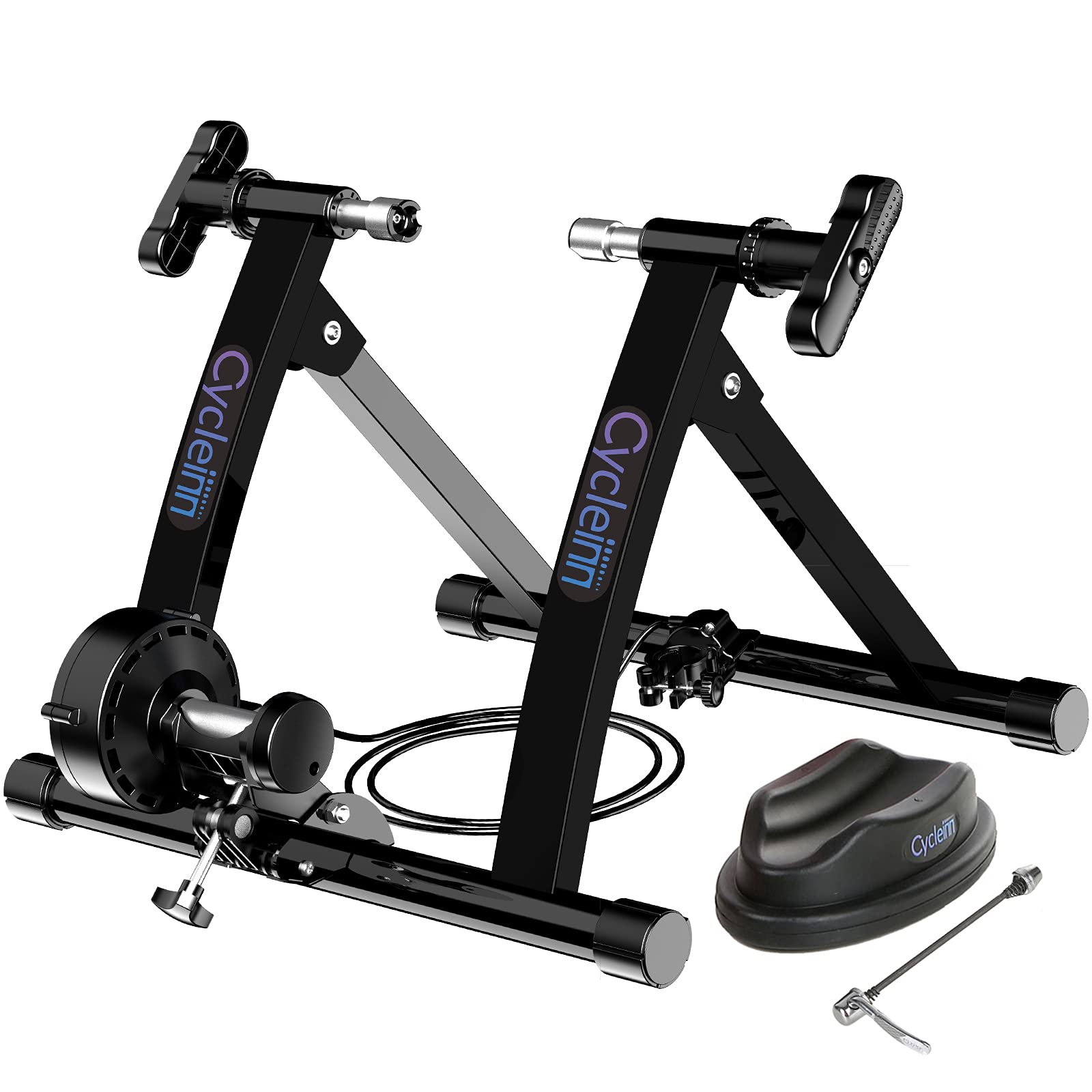 Cycleinn Magnetic Bike Trainer Stand - Indoor Exercise Bike Trainer with 8 Resistance Levels, Noise Reduction for 26