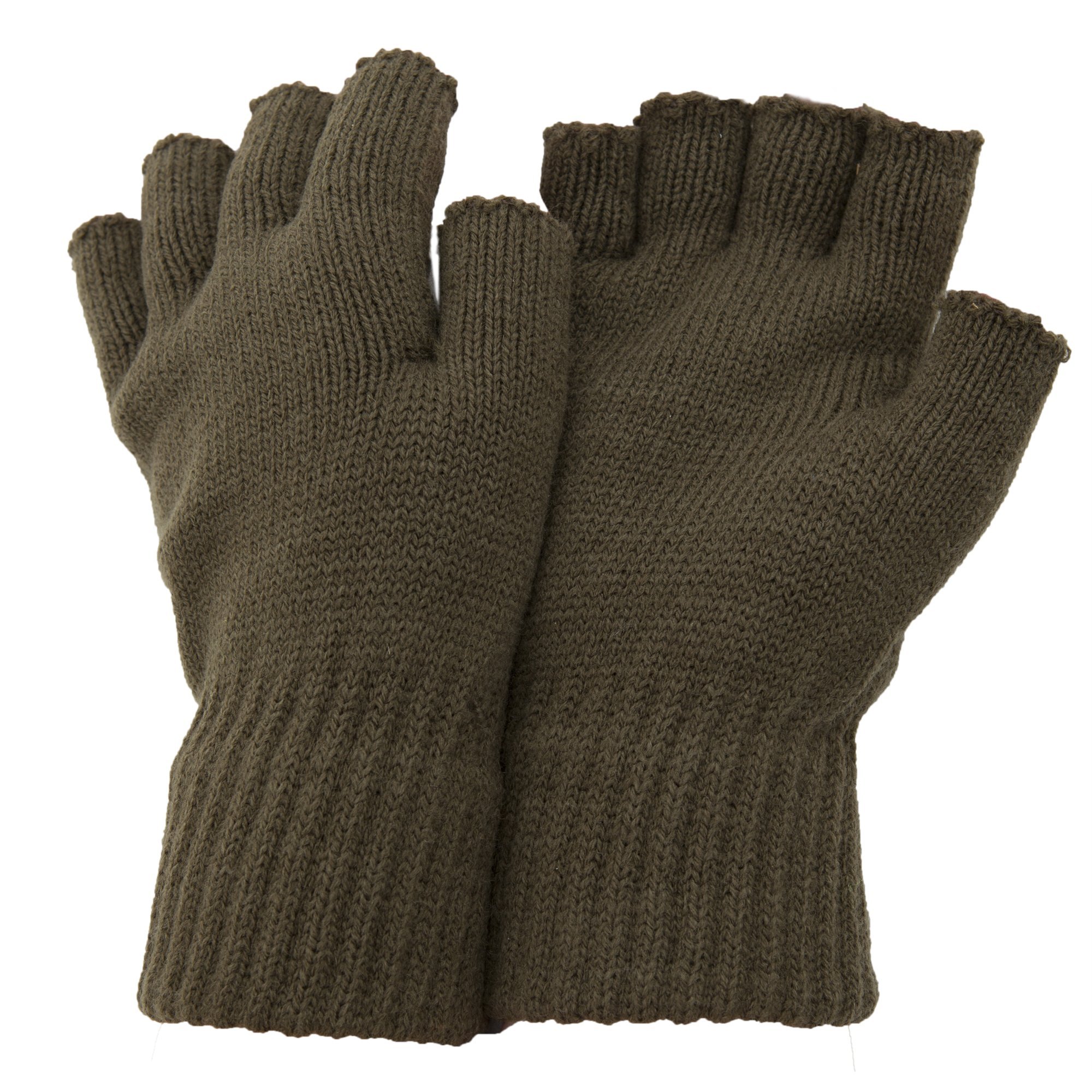 FLOSO® Men's Fingerless Winter Gloves - One Size, Black - Warm & Stylish for Outdoor Activities, Hiking, Cycling, and Cold Weather Use