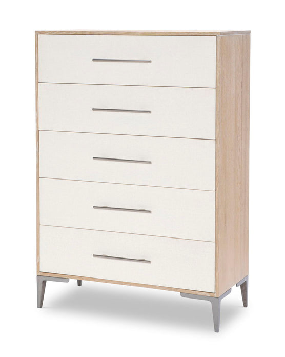 Biscayne 5-Drawer Chest in Beige - Modern Bedroom Storage Dresser for Clothes, Linens & Accessories | Perfect for Master Bedroom, Guest Room & Dorm Organization