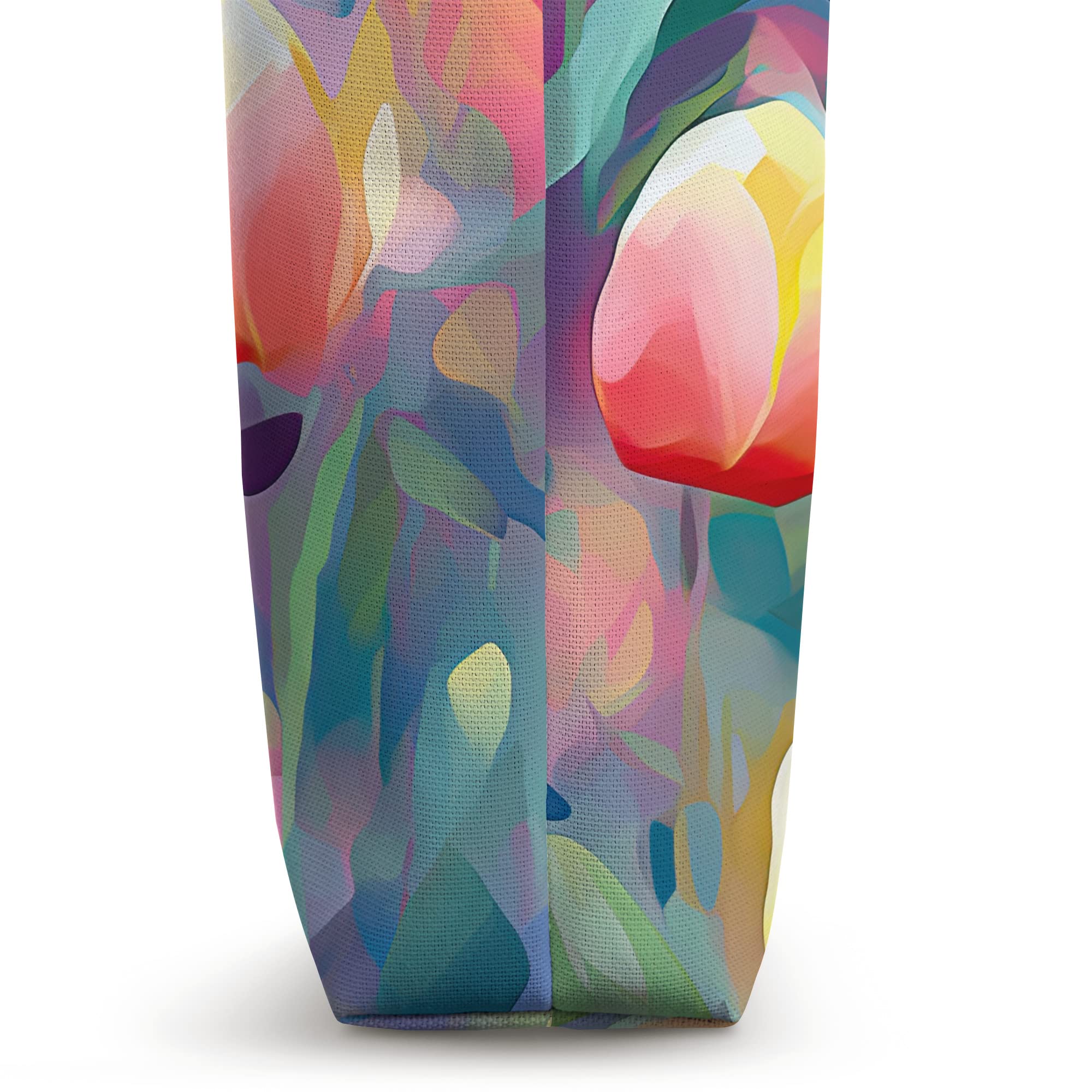 Impressionist Tulips Canvas Tote Bag - Stylish & Durable Reusable Shopping Bag for Groceries, Beach, Work & Travel