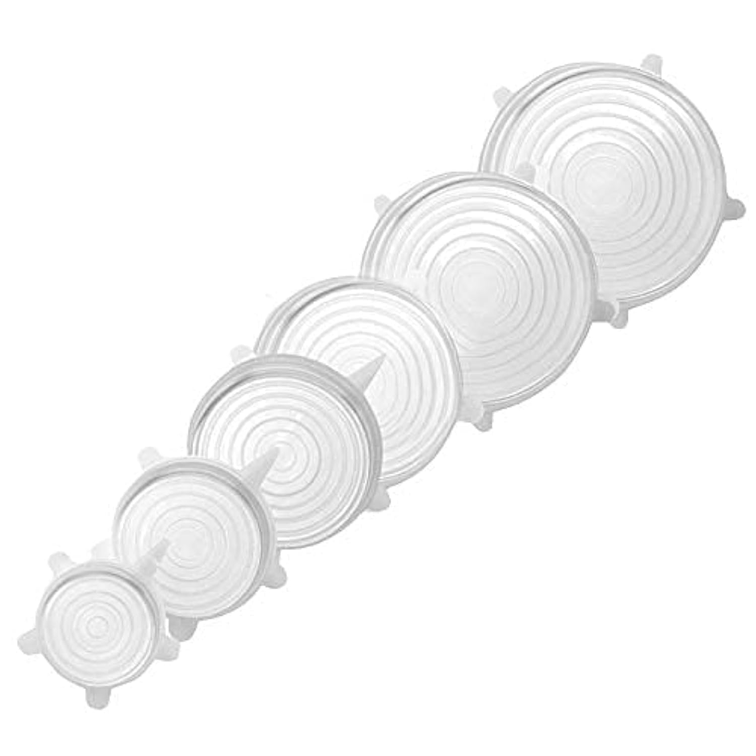 DI ORO Silicone Stretch Lids 6 Pack - Reusable Elastic Food Covers for Bowls, Containers & Meal Prep - BPA-Free Dishwasher Safe Storage Lids - Perfect for Leftovers, Fruits & Snacks (Clear) - Ideal for Kitchen, Picnics & Office Lunch