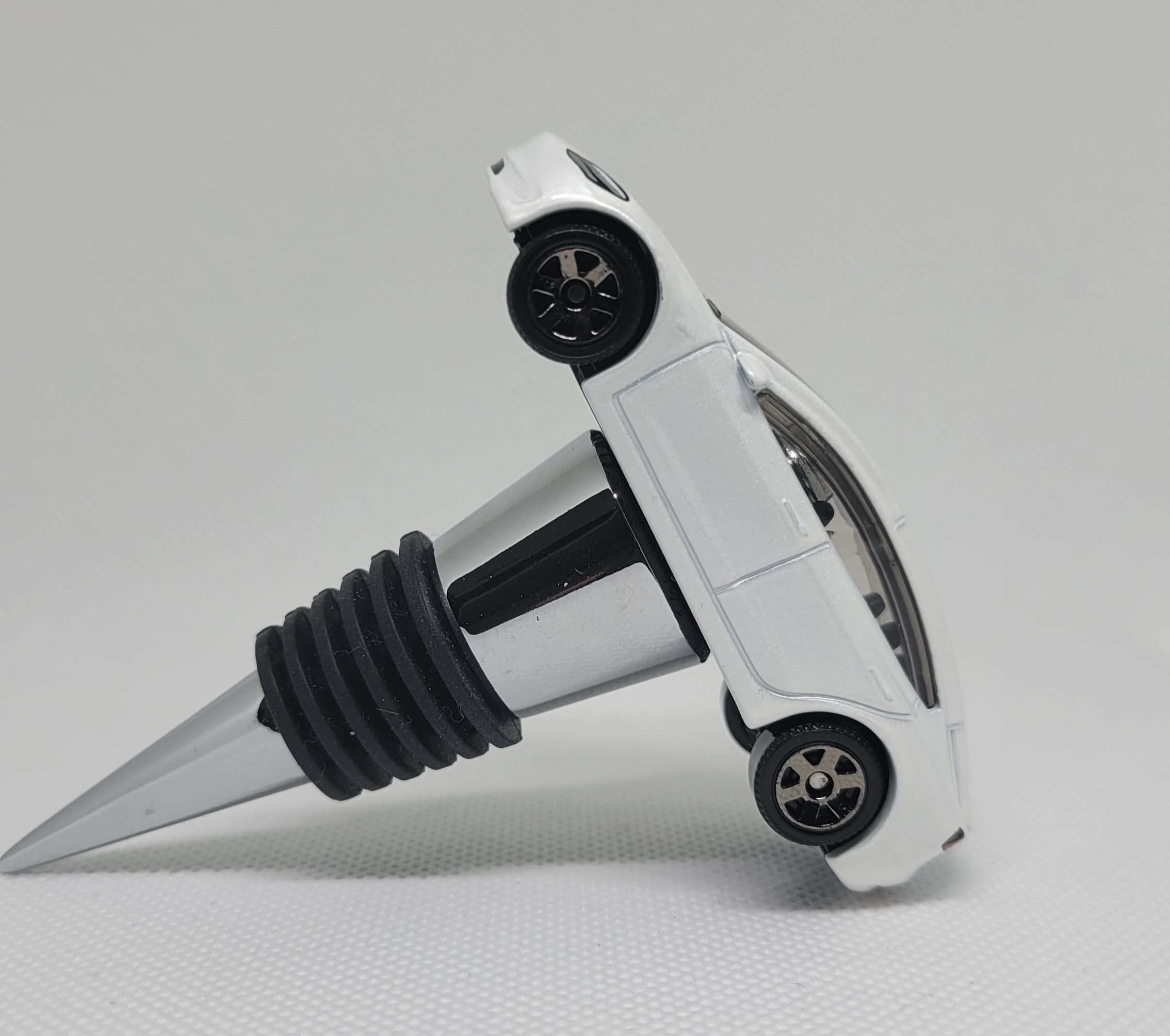 Tesla Model 3 Wine Bottle Stopper - Premium White Car Accessory for Wine Lovers | Perfect Gift for Tesla Owners & Wine Enthusiasts | Great for Parties, Road Trips & Home Bars