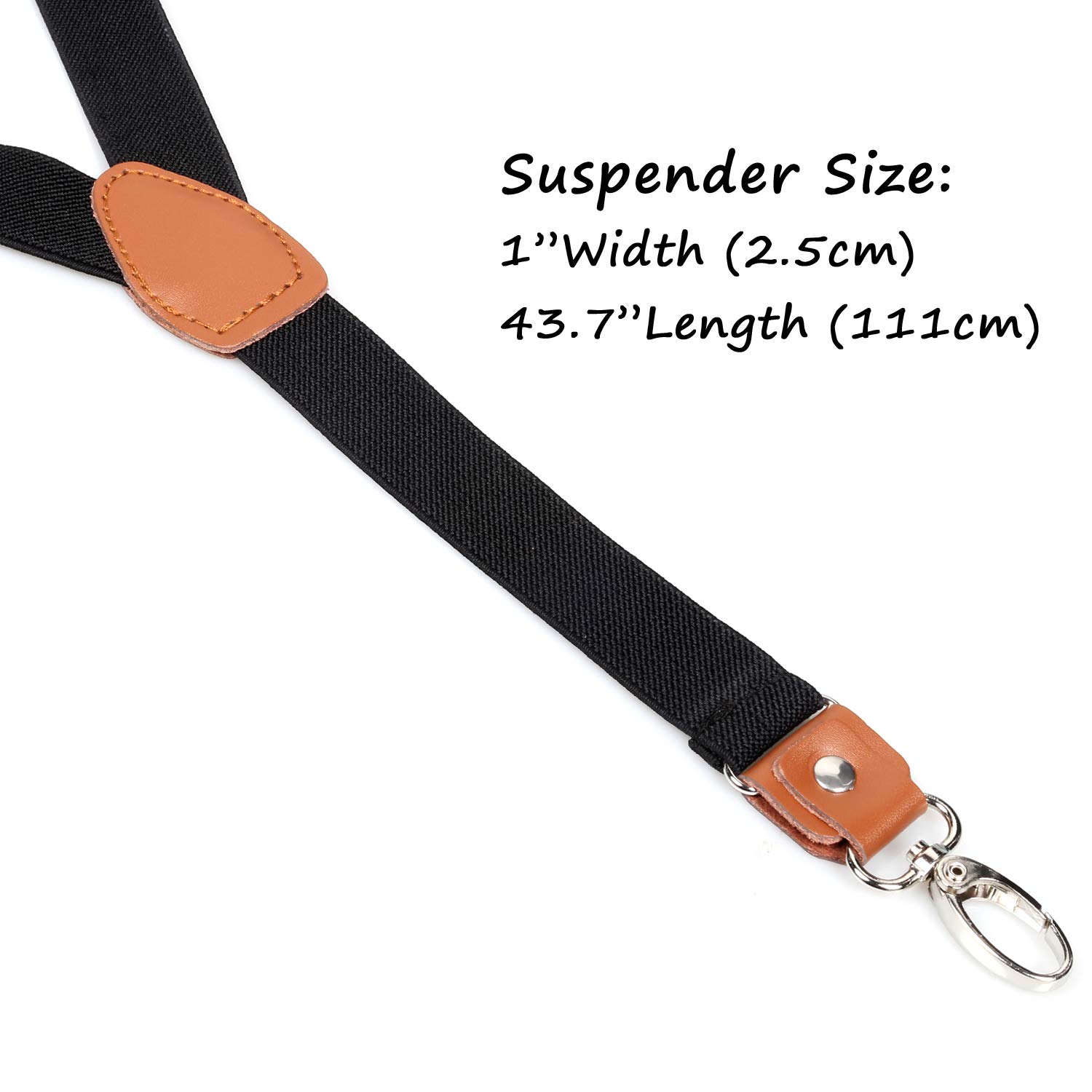 Alizeal Men's 1 Inch Adjustable Suspenders with Premium Leather Joint & 3 Swivel Hooks - Perfect for Formal Wear, Business Attire & Vintage Style Outfits