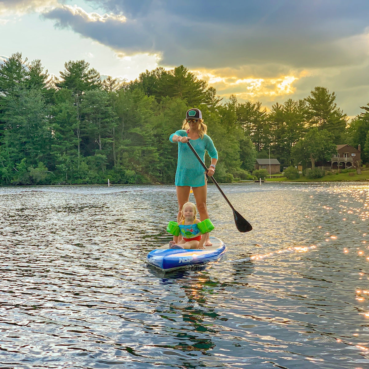 NSP Elements Flatwater 12' Inflatable Stand Up Paddle Board - Lightweight & Durable SUP for Beginners & Professionals - Perfect for Lakes, Rivers & Calm Waters
