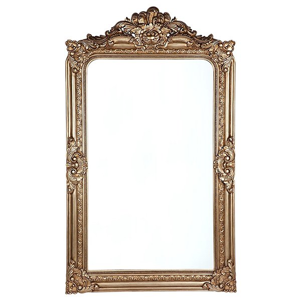 Elizabeth Full-Length Floor Mirror - Antique Gold Finish - Elegant Freestanding Mirror for Bedroom, Living Room, or Entryway Decor
