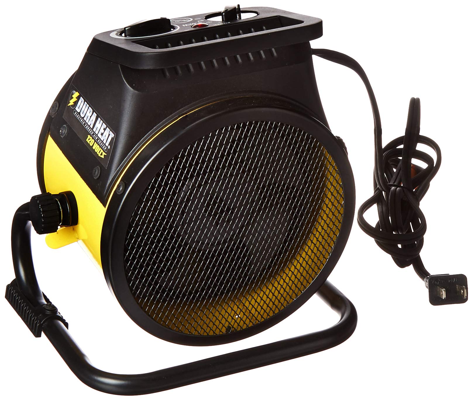 Dura Heat EUH1465 5,120 BTU Electric Forced Air Heater with Pivoting Base - Yellow Portable Space Heater for Garage, Workshop & Home Use