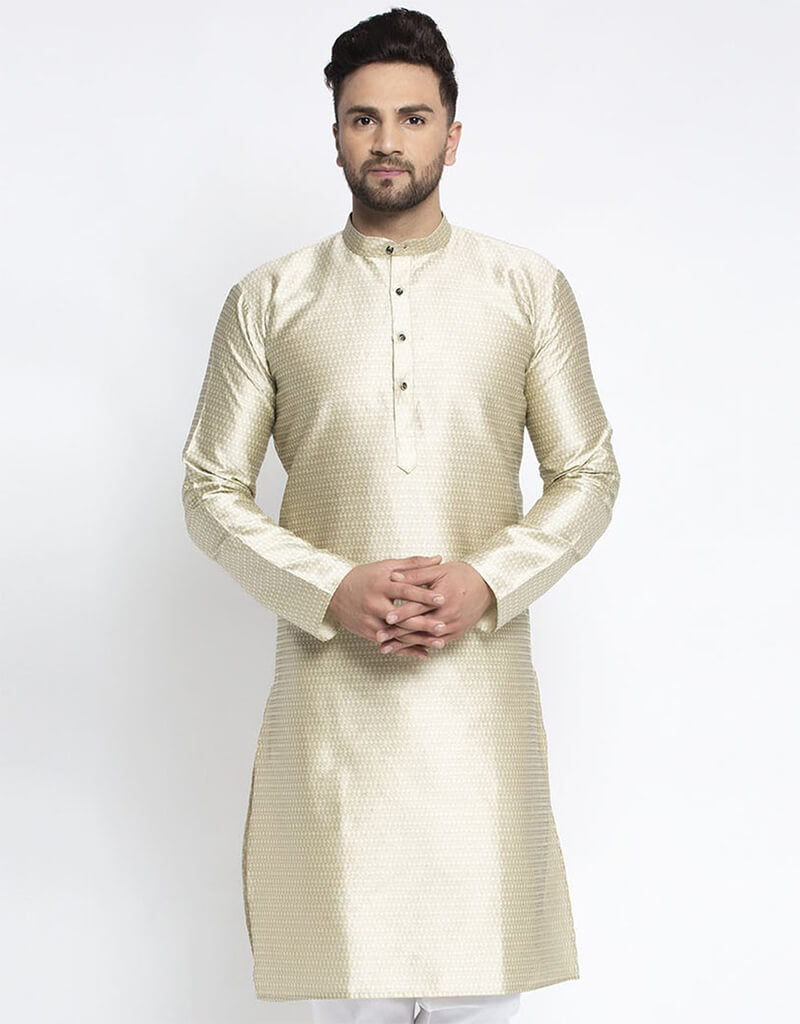 Beige Silk Blend Kurta for Women - Elegant & Comfortable Indian Tunic Top for Casual Wear, Festivals & Special Occasions