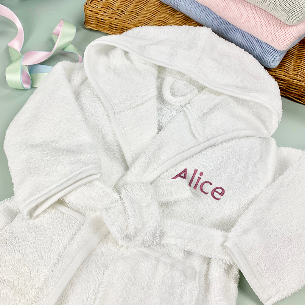 Personalized Pink Baby Bathrobe for 6-12 Months - Soft & Cozy Infant Robe for Bath Time, Spa Days & Photo Shoots