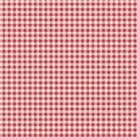 Tilda Winter Gingham Red Fabric - Premium Cotton Material for Quilting, Sewing & DIY Crafts - Perfect for Holiday Decorations, Home Projects & Seasonal Gifts