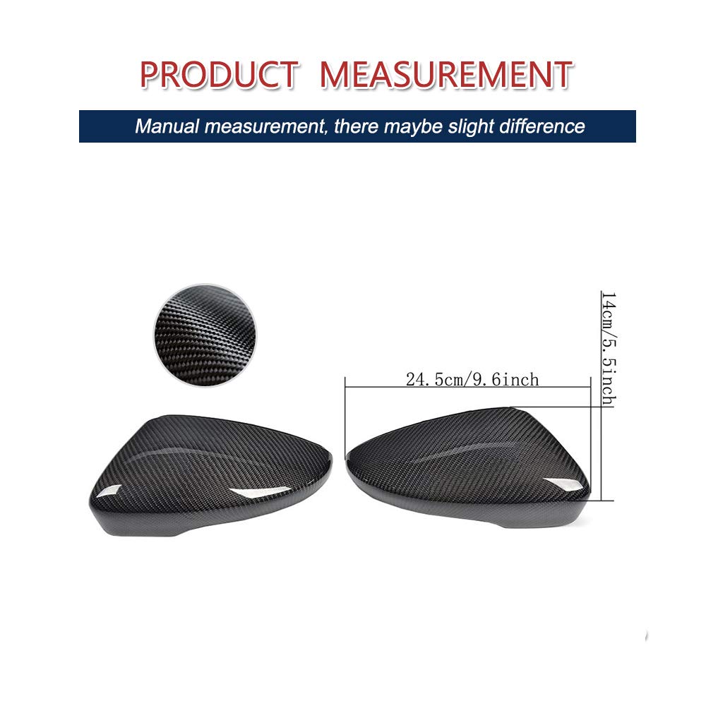 Carbon Fiber Mirror Covers for Volkswagen Passat CC Scirocco Beetle Jetta (Euro) - Replacement Side Mirror Caps - Lightweight & Durable - Perfect for Car Upgrades & Customization