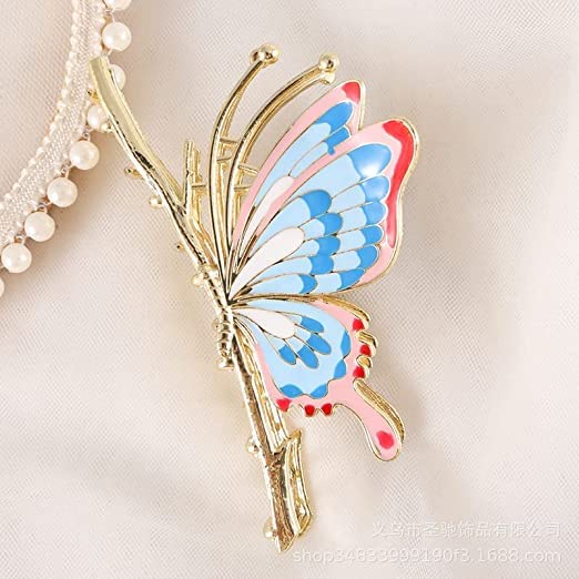 Butterfly Hair Clips for Women – Large Non-Slip Metal Hair Claw Clip in Gold & Blue – Hair Accessories for Thick & Medium Long Hair – Perfect for Parties, Weddings & Everyday Styling (Red)