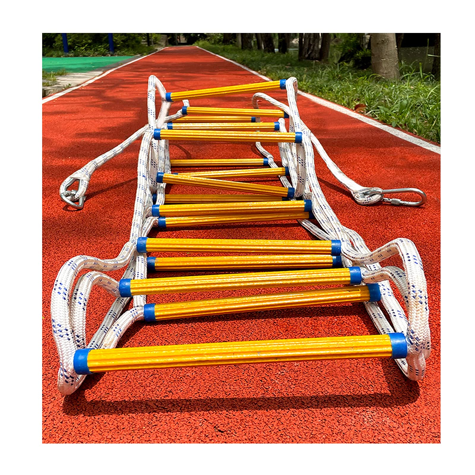 2-6 Story Emergency Escape Ladder with Heavy-Duty Hooks | Lightweight Fire Safety Rope Ladder for Kids & Adults | Perfect for Treehouse, Window & Balcony Rescue (12m/39ft) | Ideal for Home Safety & Emergency Preparedness
