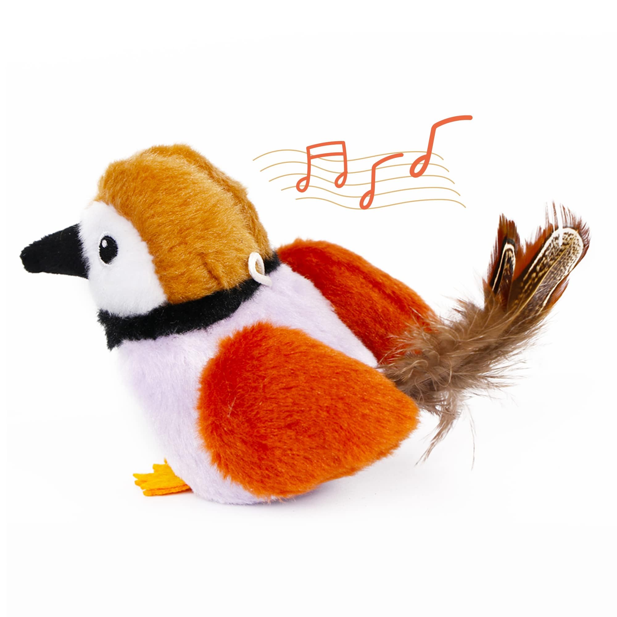 Interactive Chirping Bird Cat Toys with Catnip & Feather - Fun Kitten Toys for Indoor Cats, DIY Cat Wand & Hanging Door Toy - Perfect for Cat Trees & Towers - Playtime & Exercise for Active Felines