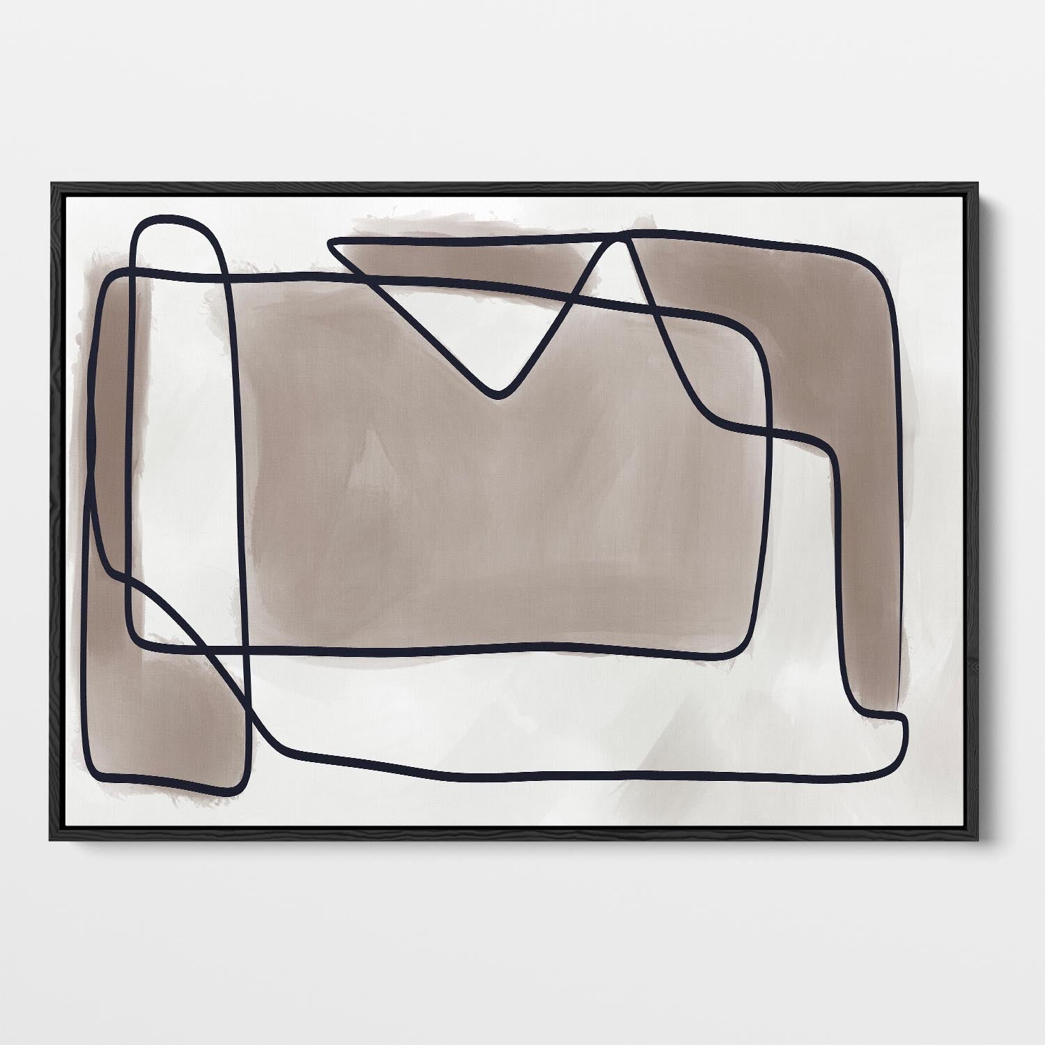 Subjective Neutral Framed Canvas Wall Art - Modern Abstract Painting for Living Room, Bedroom & Office Decor