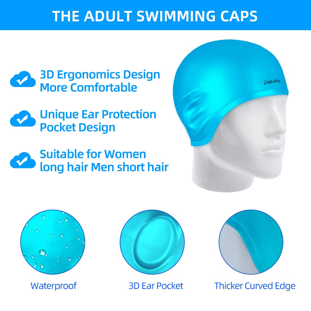 **Anti-Fog Swimming Goggles & Silicone Swim Cap Set for Adults – Comfortable, Leak-Proof Swim Glasses & Hat Pack for Pool, Beach & Training**    *(Ideal for Lap Swimming, Open Water, Triathlons & Water Aerobics)*