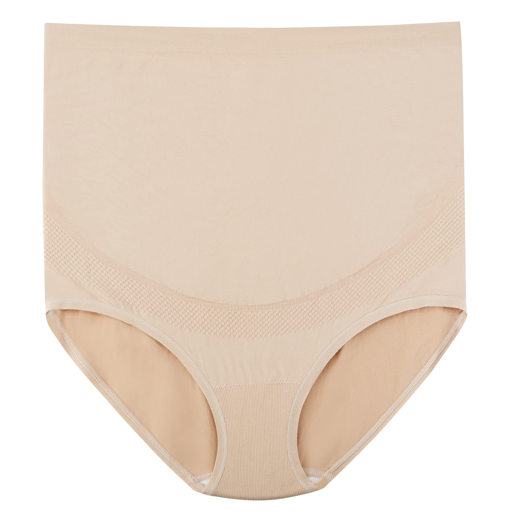 Mama Plus High Waist Seamless Maternity Underwear - Over Bump Pregnancy Panties, Soft Nylon Briefs (3-Pack) for Comfortable Daily Wear & Postpartum Recovery