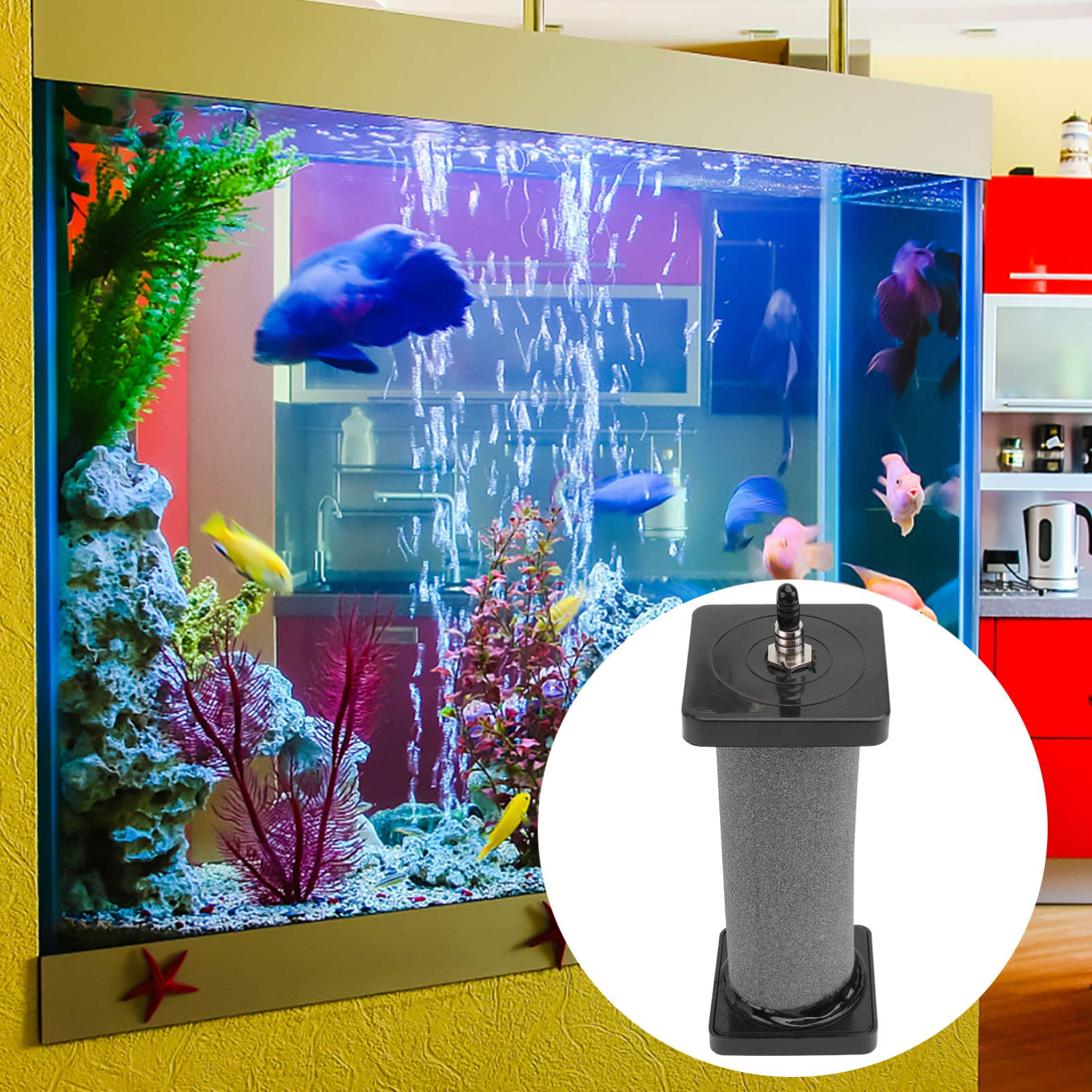 POPETPOP OUL 2Pcs Ceramic Air Diffuser for Aquarium, Hydroponics & Fish Tank Pump - Cylinder Bubble Diffuser for Oxygenation and Water Aeration