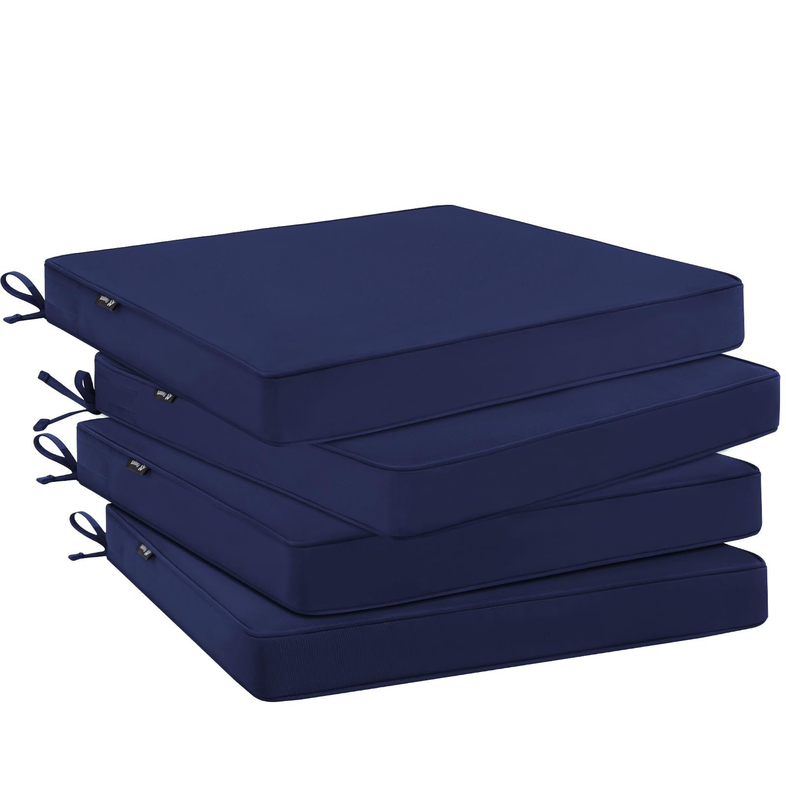 Favoyard 19x19 Inch Outdoor Chair Cushions Set of 4 - Waterproof Patio Furniture Cushions with Hidden Zipper & Straps, Fade Resistant for 3 Years - Perfect for Dining Chairs, Garden Seating, Poolside Lounging and Backyard Relaxation