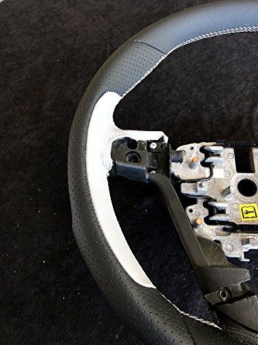Premium Italian Leather Steering Wheel Cover for Pontiac G8 2006-2009 | Custom Fit GXP Wheel Cover | Genuine Black Leather with Tan Stitching | Perfect for Road Trips & Daily Commuting