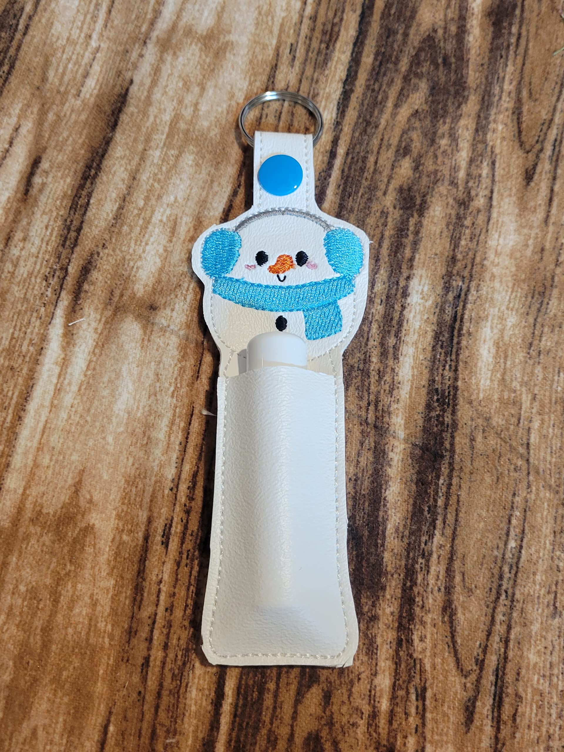 Snowman Hand Sanitizer Holder Keychain - Cute Christmas Sanitizer Bottle Clip for Purse, Backpack & Keys - Perfect Holiday Gift for Women & Kids