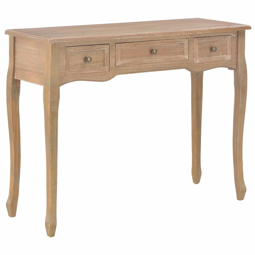 iFCOW Brown 3-Drawer Dressing Console Table - Perfect for Bedroom Vanity, Entryway Storage & Living Room Decor
