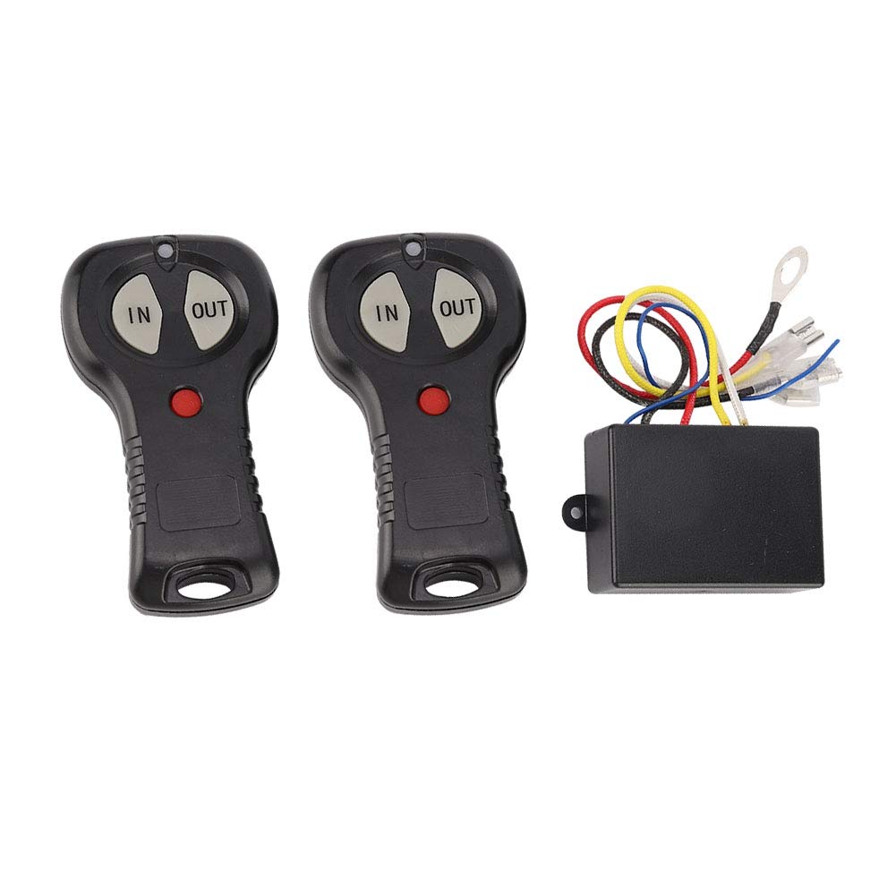 12V Universal Wireless Winch Remote Control Kit - 1 Pair for Car & Truck, Off-Road Recovery, Towing, ATV & Boat Use