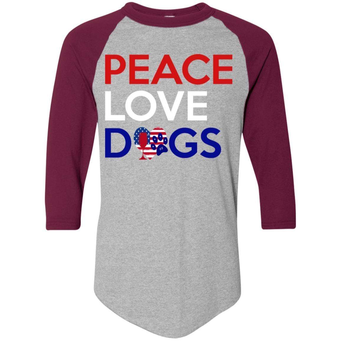 Peace Love Dogs Colorblock Raglan Jersey - Trendy & Comfortable Women's T-Shirt for Dog Lovers | Perfect for Casual Wear, Dog Walks & Pet-Themed Events