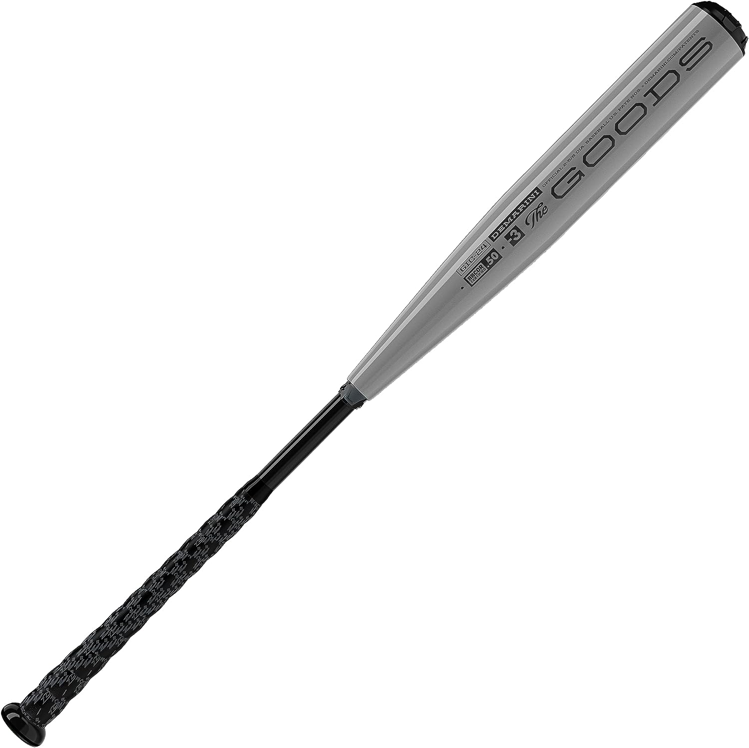 2024 DeMarini The Goods (3) BBCOR Baseball Bat - Gray/Black | High Performance for Power Hitters & Tournament Play