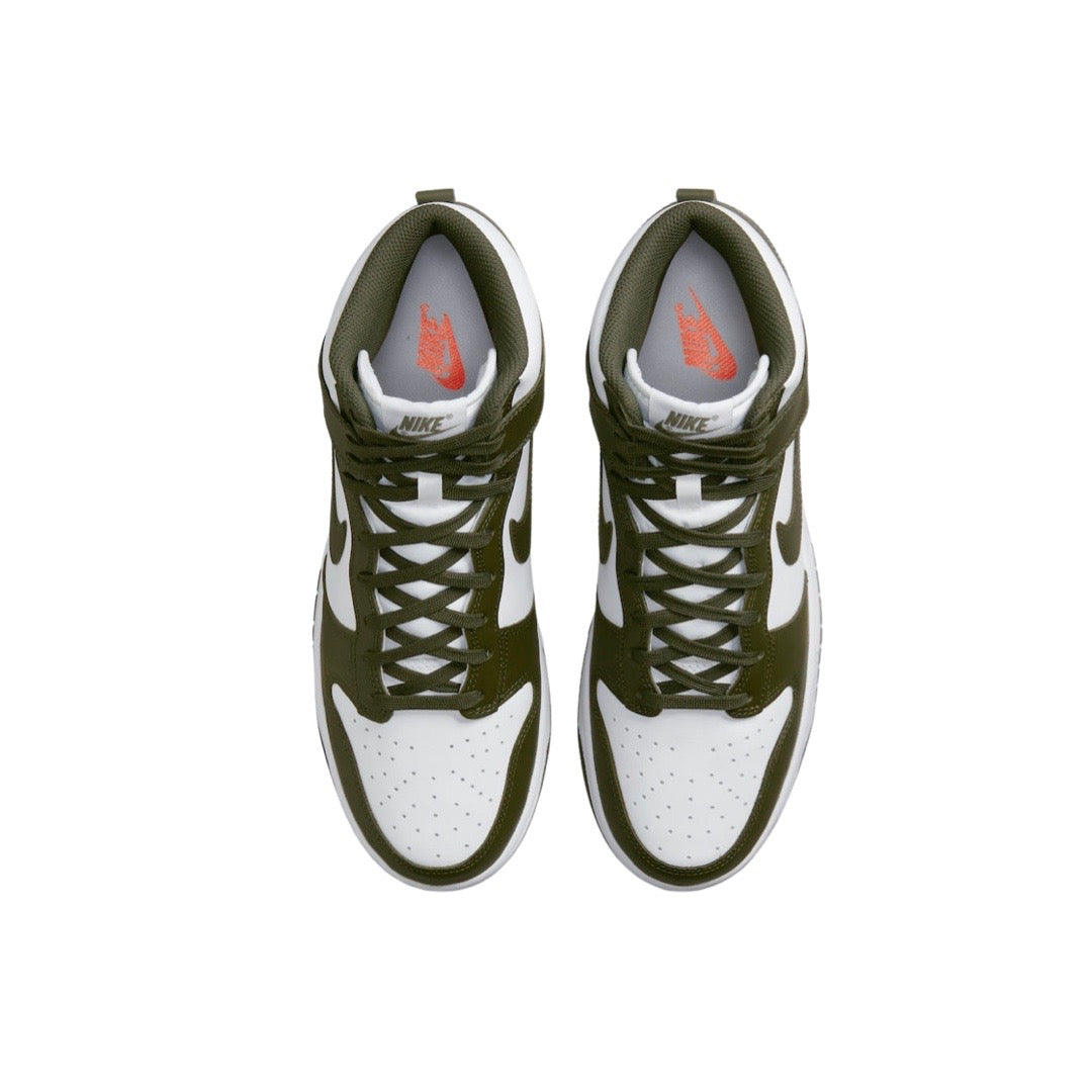 Nike Dunk High Sneakers in Khaki & White - Men's Basketball Shoes for Casual Wear & Street Style Fashion