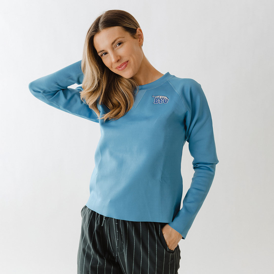 BYU Midway Blue Neo Sweatshirt | Comfortable Pullover Hoodie for Men & Women | Perfect for Casual Wear, Gym & Outdoor Activities