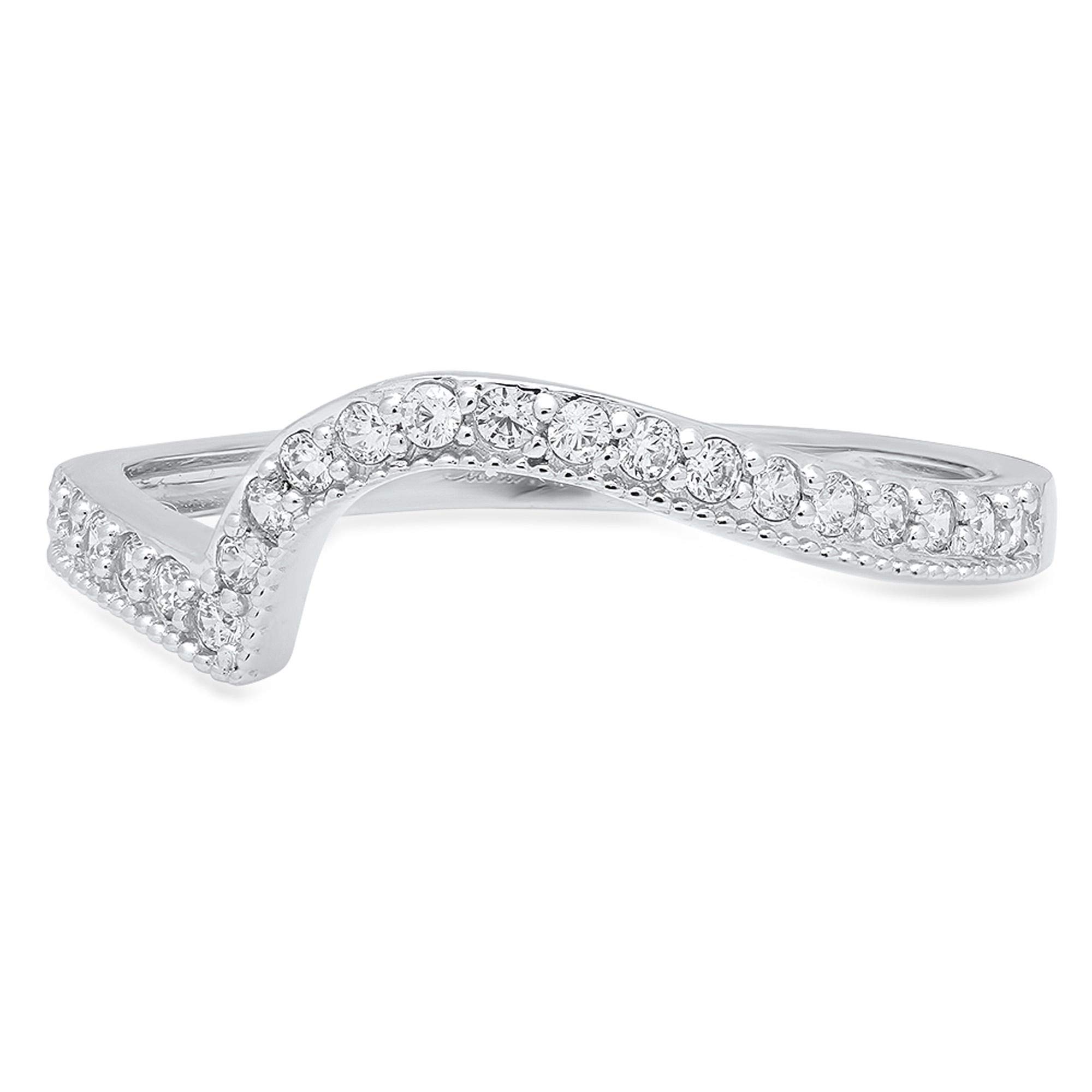 0.16 ct Round Brilliant Cut G-H Color SI1-SI2 Clarity Genuine Lab-Grown Diamond in 18K White Gold Stackable Engagement Ring, Wedding Band, Promise Ring - Perfect for Proposals, Anniversaries & Everyday Elegance