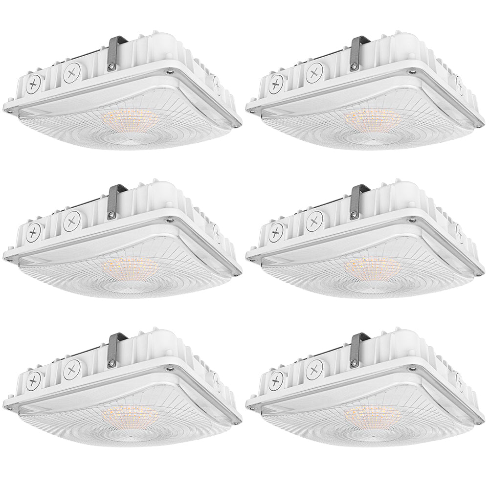 High-Efficiency LED Canopy Light - 63W/45W/30W Selectable, 5000K/4000K Color Temperature, 9,360 LM, Dimmable, 120-277V, 150W Equivalent - Perfect for Warehouses, Garages, and Outdoor Commercial Lighting