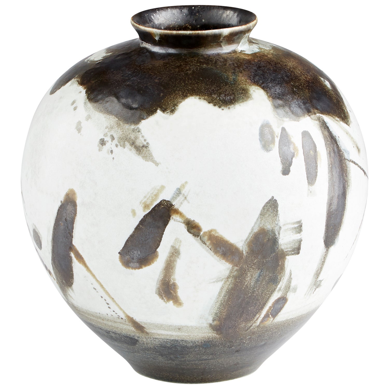Cyan Design 10940 Modern Vase - Black and White Ceramic Home Decor for Living Room, Dining Table, Office | Medium Size Decorative Vase for Flowers & Centerpieces